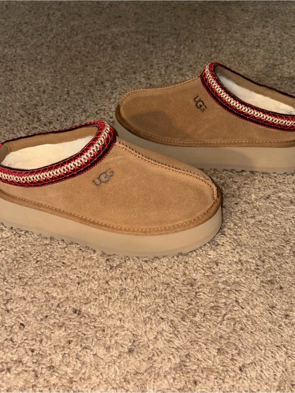 New UGG Tazz II Platform Slippers Tasman Shoes Chestnut Sz 7 - Picture 3 of 4
